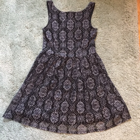 Xhilaration Black and White Damask Print Lace Dress, S - Picture 4 of 8
